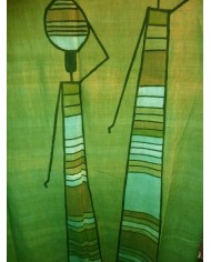 rideau vert des tisserands du Mali