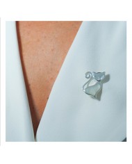 Broche argent femme - CHAT