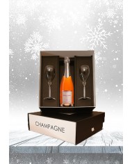 COFFRET CHAMPAGNE CUVEE TRADITION ROSE ET FLUTES