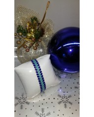 Bracelet bleu "Sky" 2 tons - tissé main perles Miyuki