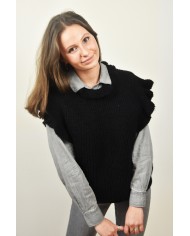 Débardeur  manches et col fantaisie en maille