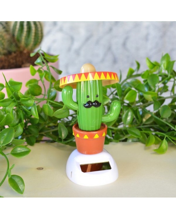 Cactus Puckator Figurine dansante Solaire Cactus Sombrero à énergie Solaire Balançoire Animée Danseuse Maison Bureau Voiture 
