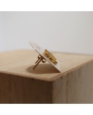 Boucles d'oreilles puces dorée - CACTUS