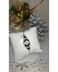 Bracelet forme losange Black & White - tissé main perles Miyuki