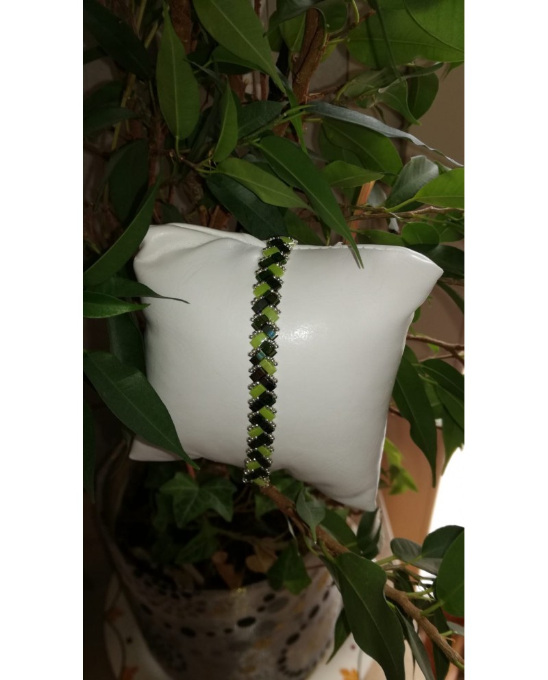 Bracelet Tissé Neuf - Motifs Amérindiens - Tons Bleus Et Verts - Livré Avec Étiquette