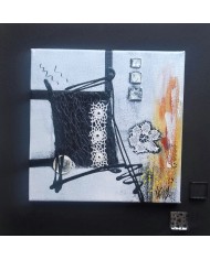 Tableau "JEUX DE MATIÈRES ET DE DENTELLES" (format 30x30)