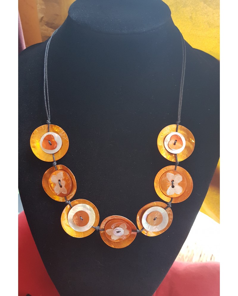 Collier Boutons De Nacre - Pendentif Nacré - Neuf Avec étiquettes