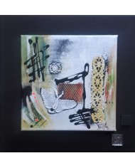 Tableau "JEUX DE MATIÈRES ET DE DENTELLES" (format 30x30)