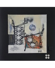 Tableau "JEUX DE MATIÈRES ET DE DENTELLES" (format 30x30)