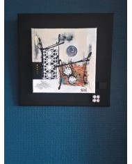 Tableau "JEUX DE MATIÈRES ET DE DENTELLES" (format 30x30)