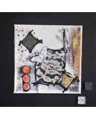 Tableau "JEUX DE MATIÈRES ET DE DENTELLES"  (format 30x30)