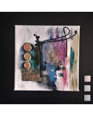 Tableau "JEUX DE MATIÈRES ET DE DENTELLES" (format 30x30)