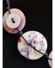 collier 5 boutons nacre