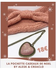 Pochette surprise de Noël Rose saumon scintillante