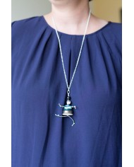 Sautoir poupée bouton vert