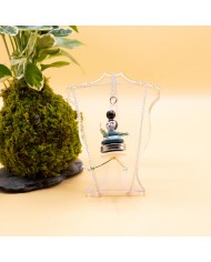 Sautoir poupée bouton vert