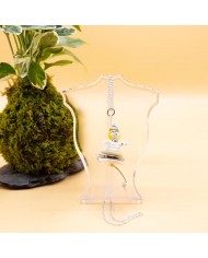 Sautoir poupée bouton blanc