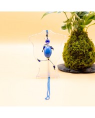 Sautoir poupée perle bleu