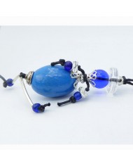 Sautoir poupée perle bleu