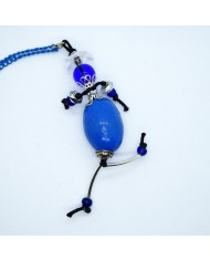 Sautoir poupée perle bleu