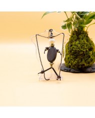 Sautoir poupée perle marron et noir