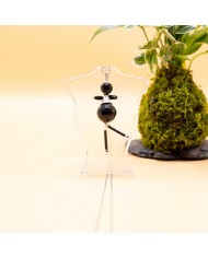 Sautoir poupée perle noir