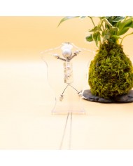 Sautoir poupée perle argenté