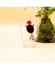 Sautoir poupée perle rouge