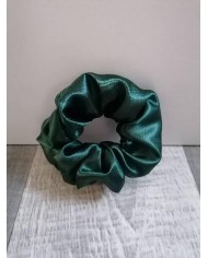 Chouchou élastique en satin vert sapin
