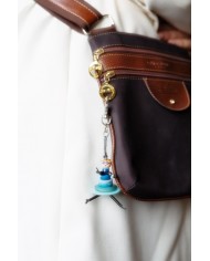 Porte Clés / Bijou de sac Poupée Boutons bleu ciel