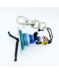 Porte Clés / Bijou de sac Poupée Boutons bleu ciel