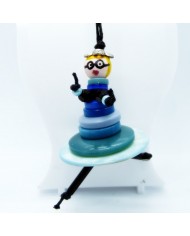 Porte Clés / Bijou de sac Poupée Boutons bleu ciel