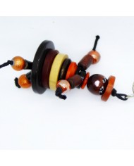 Porte Clés / Bijou de sac Poupée Boutons marron