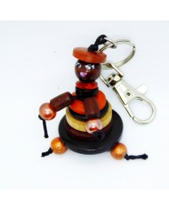 Porte Clés / Bijou de sac Poupée Boutons marron