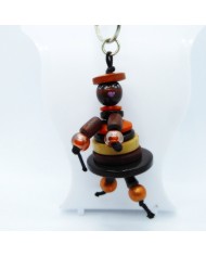Porte Clés / Bijou de sac Poupée Boutons marron