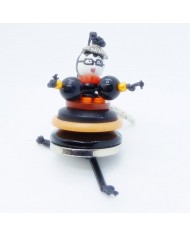 Porte Clés / Bijou de sac Poupée Boutons noir et orange