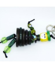 Porte Clés / Bijou de sac Poupée Boutons vert