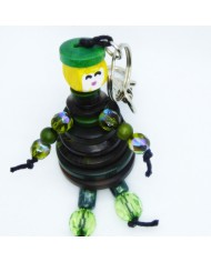 Porte Clés / Bijou de sac Poupée Boutons vert