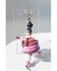 Porte Clés / Bijou de sac Poupée violet et parme