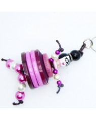 Porte Clés / Bijou de sac Poupée violet et parme