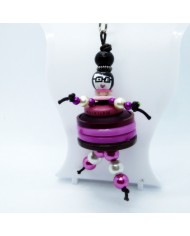 Porte Clés / Bijou de sac Poupée violet et parme