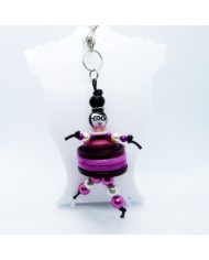 Porte Clés / Bijou de sac Poupée violet et parme