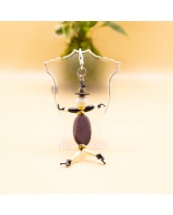 Porte Clés / Bijou de sac Perle marron