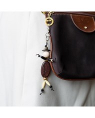 Porte Clés / Bijou de sac Perle marron