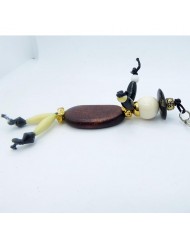 Porte Clés / Bijou de sac Perle marron