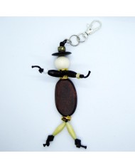 Porte Clés / Bijou de sac Perle marron