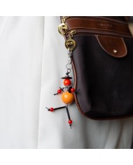 Porte Clés / Bijou de sac Perle orange
