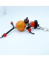 Porte Clés / Bijou de sac Perle orange