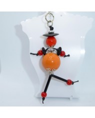 Porte Clés / Bijou de sac Perle orange