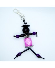 Porte Clés / Bijou de sac Perle noir et violet
